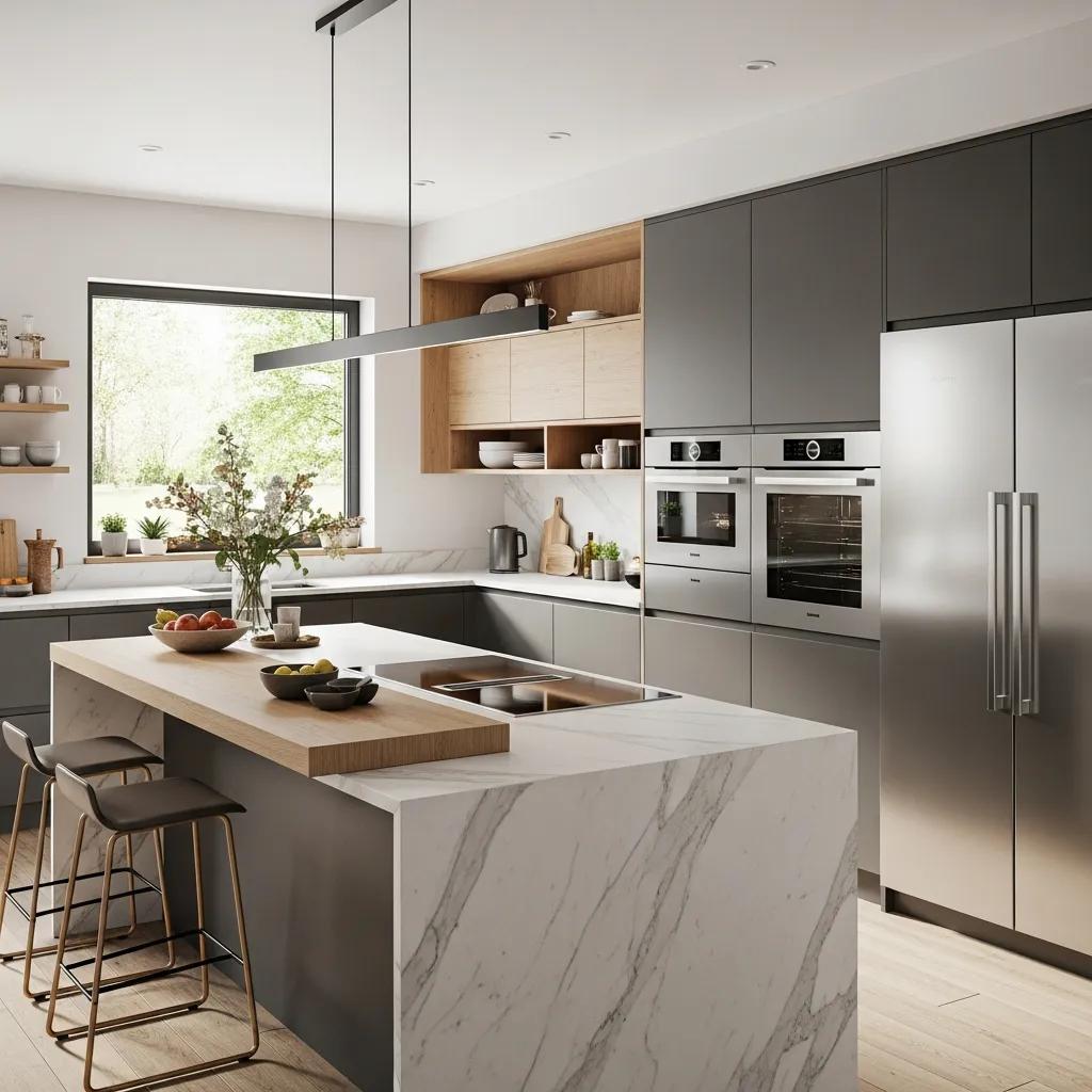 Modern kitchen design with sleek cabinetry and contemporary appliances