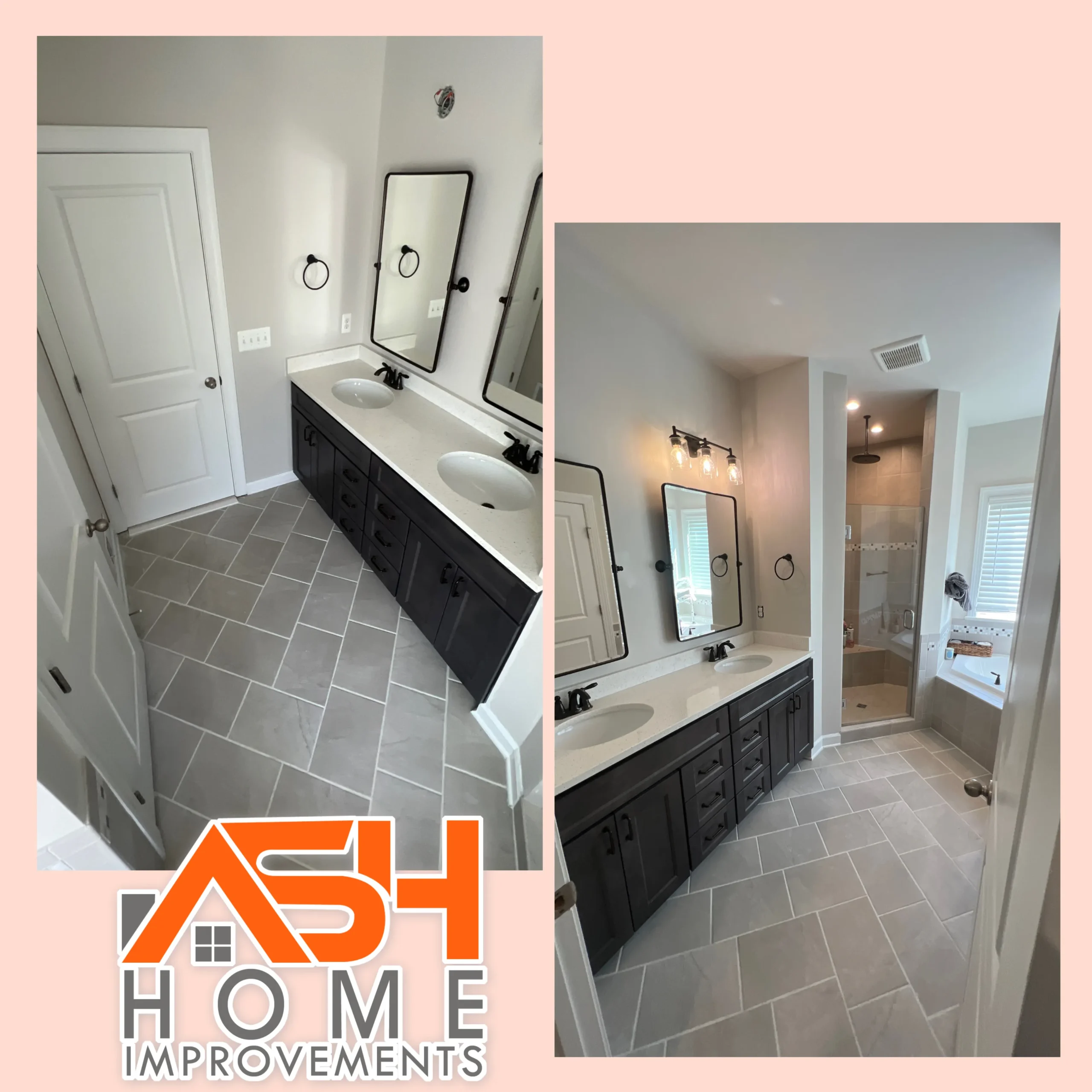Homeowner consulting with contractor about bathroom renovation benefits